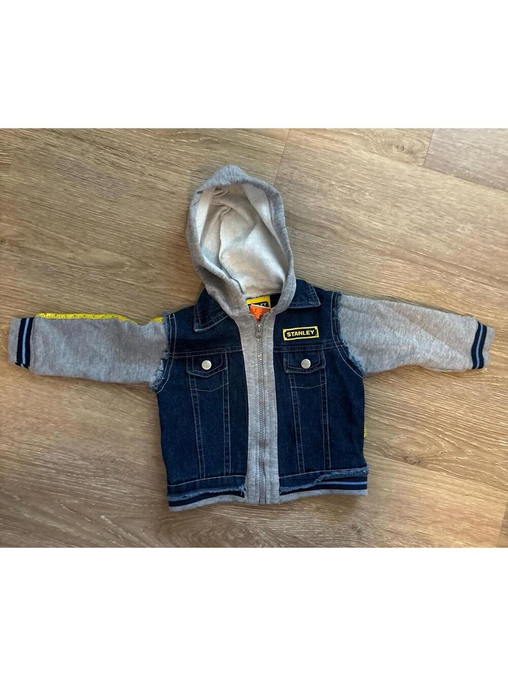 NWT- Vintage - Stanley Tools branded Hooded Denim Jacket 24M